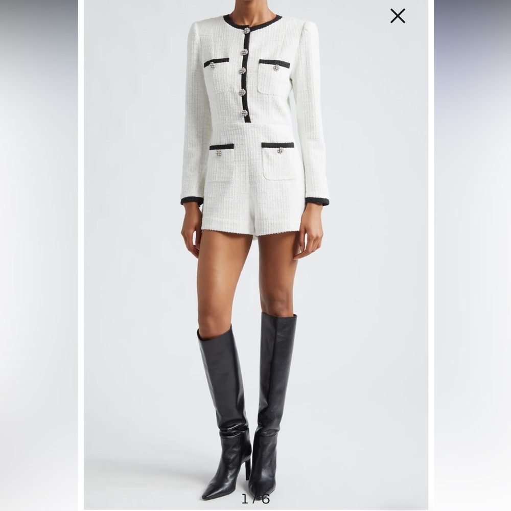 Alice and olivia tweed romper